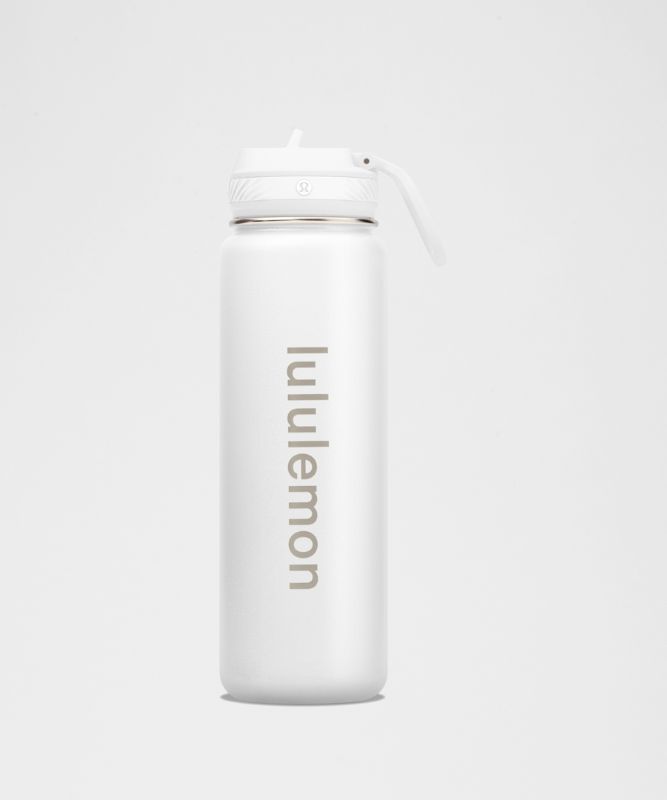 Bouteille d’eau Back to Life *710 ml *Bouchon avec paille - Blanc