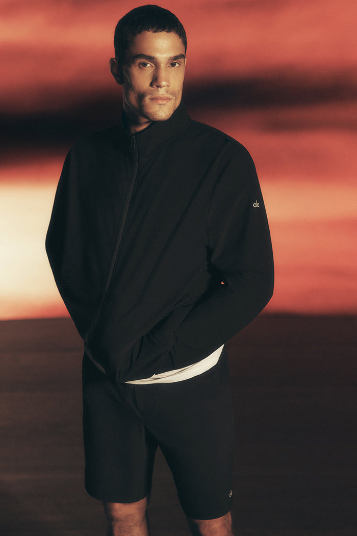 Pull Zippée Col Montant Conquer Max - Noir