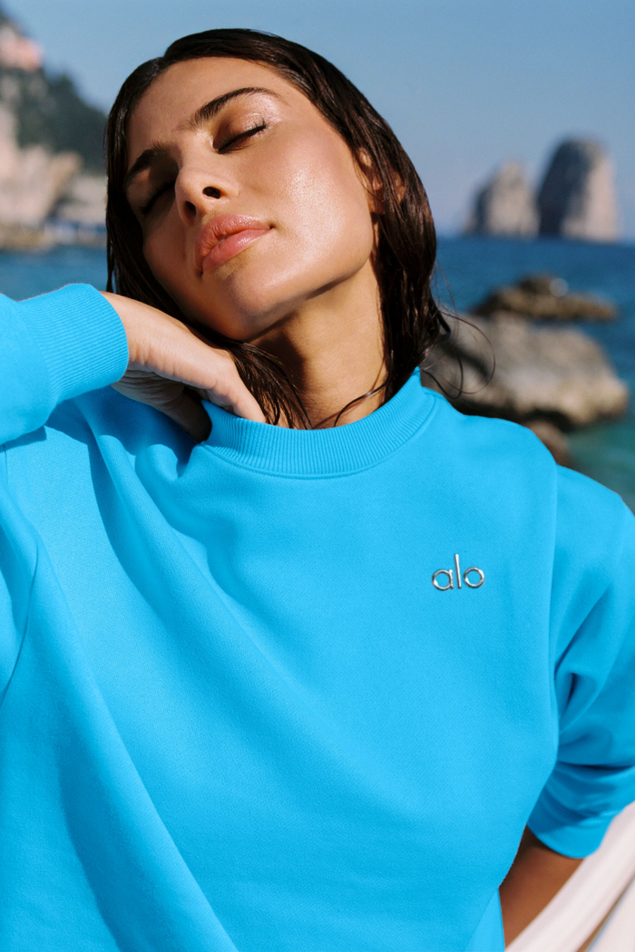 Pull Col Rond - Marine - Bleu Azur